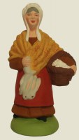 SANTON FEMME LAPIN ŒUFS (7CM)