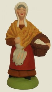 SANTON FEMME LAPIN ŒUFS (7CM)