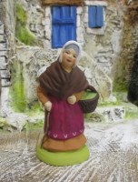 SANTON FEMME PANIER (7cm) "aux rois de la crèche"